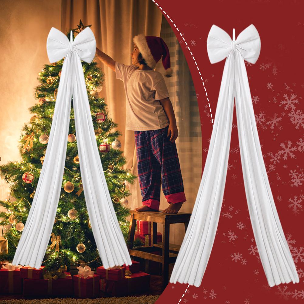 1PCS Large Burgundy Velvet Bow Christmas Tree Decoration Oversized Ribbon Ornament Window Hanging Festive Party Decor