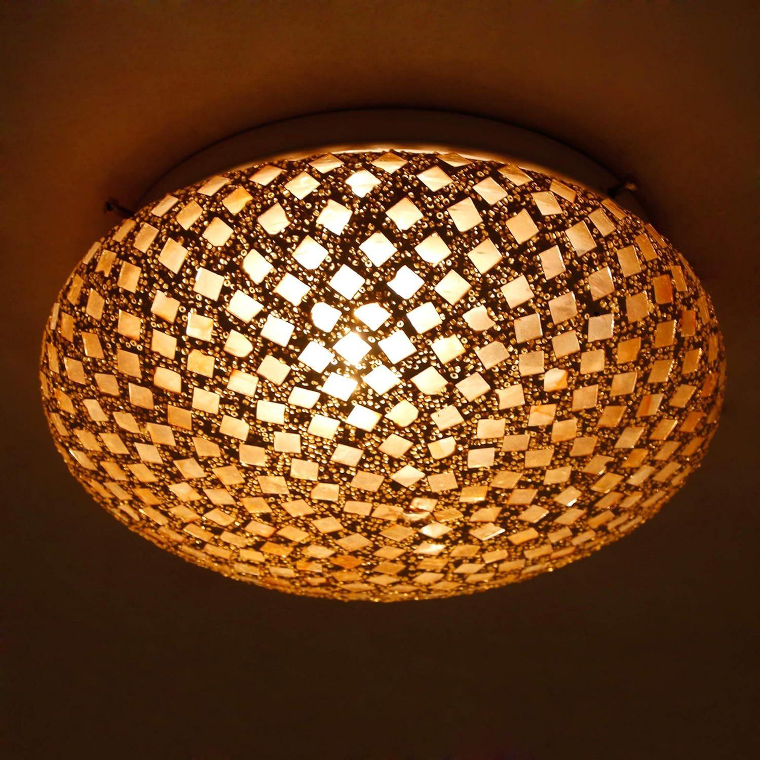 

Стеклянная мозаичная декоративная потолочная лампа - Домашний декор (Лампа в комплект не входит)