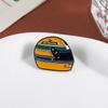 F1 Racing Driver Enamel Pins Custom Ayrton Senna Helmet Brooches Lapel Badges Clothes Funny Jewelry Gift for Kids Friends
