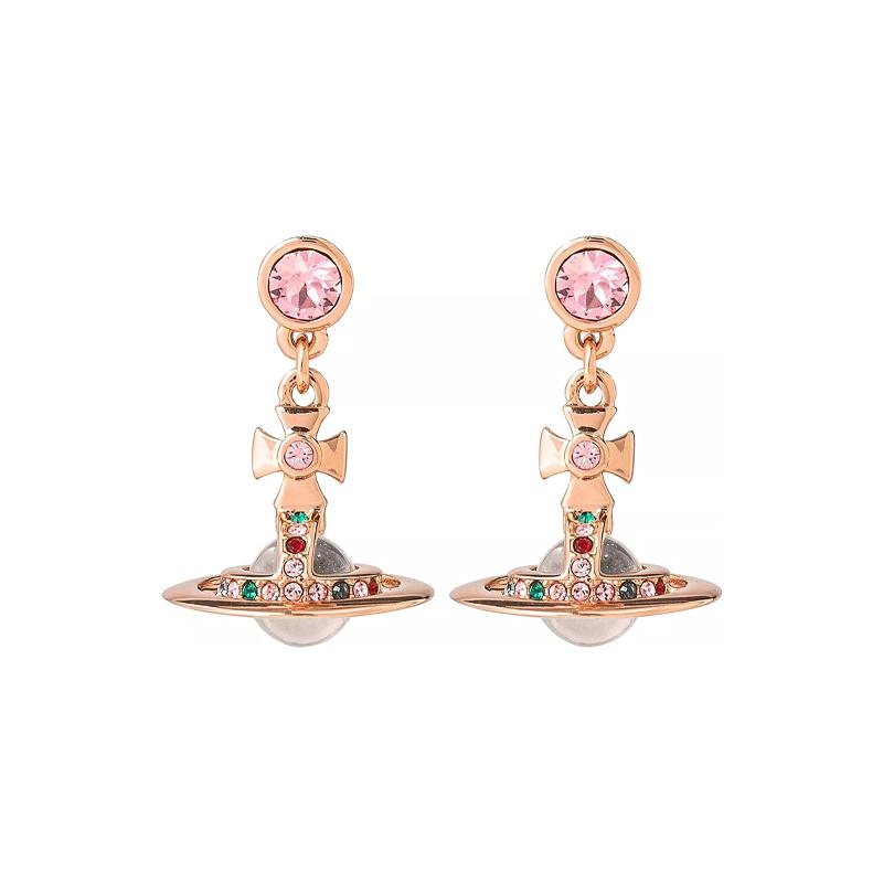 Vivienne Westwood 3D Round Ball Logo Brass Earrings Women earrings Rose-Gold 62020032G002PINKGOLD