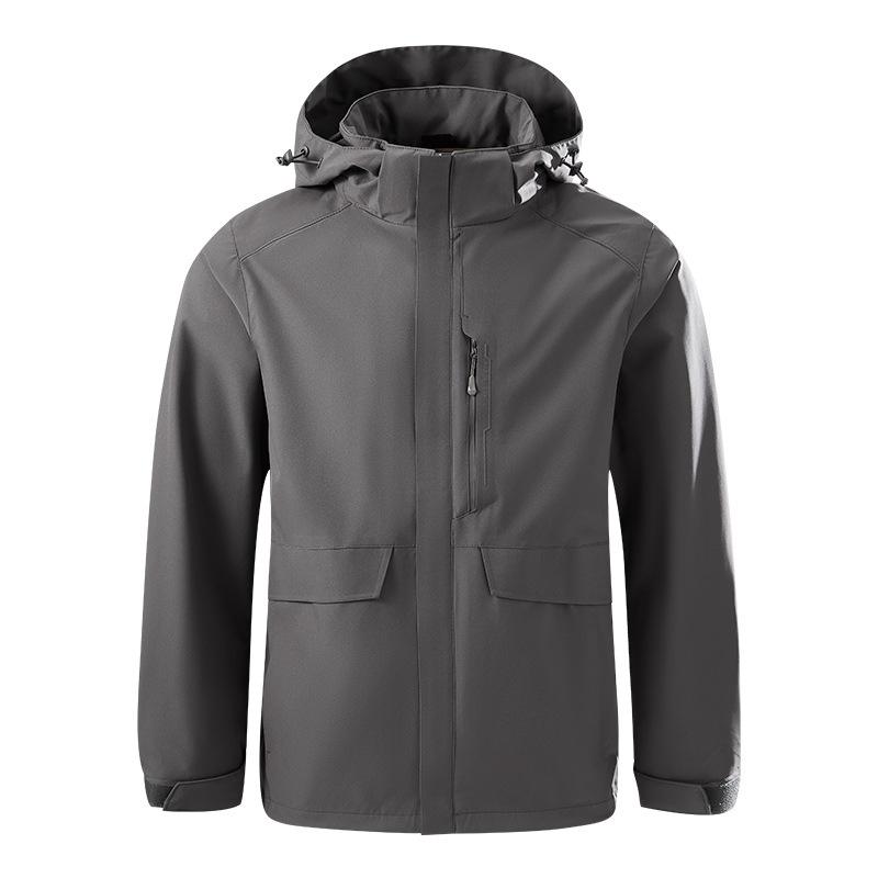 Waterproof Windproof Hooded Jacket for Couples - Breathable & Lightweight for Spring/Autumn Outdoor Activities