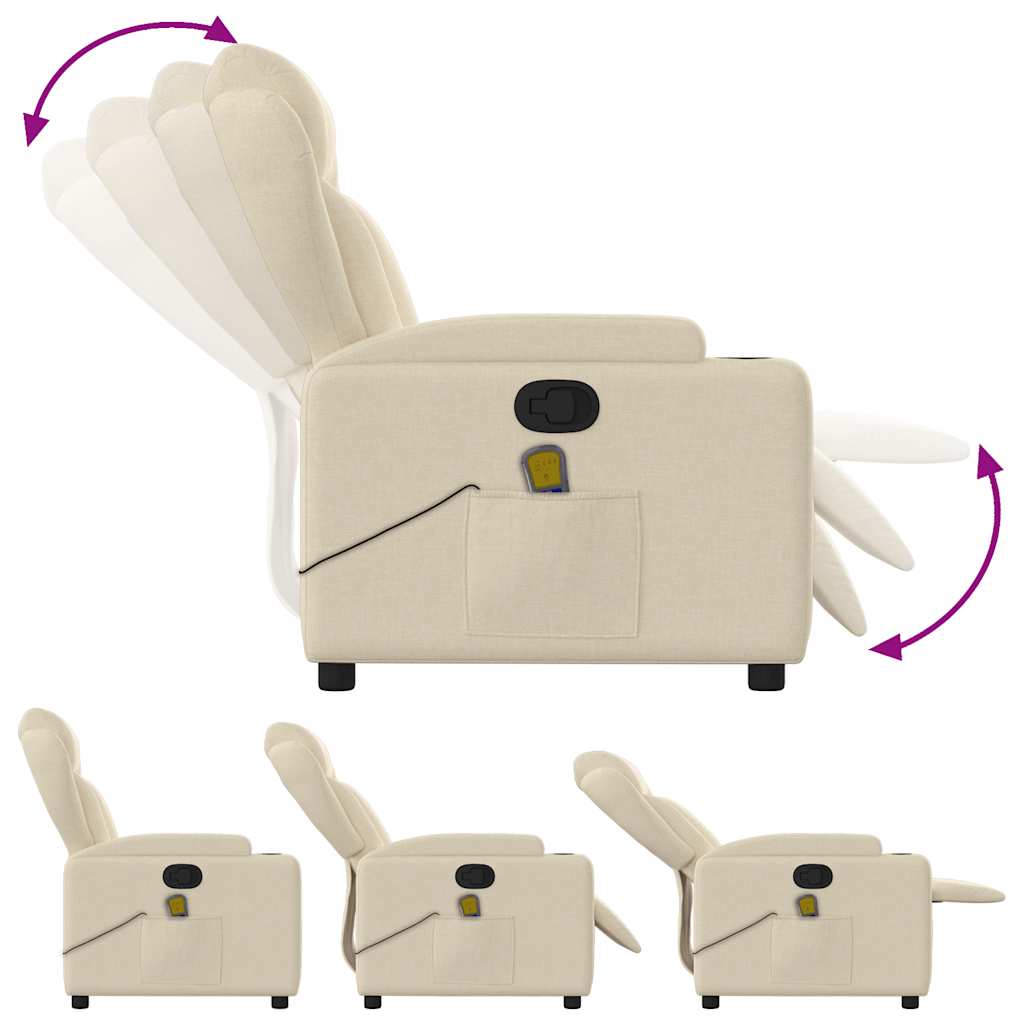 Massage Relax Chair Cream Colored Fabric