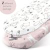 2Pcs Baby Fitted Sheet Newborn Bassinet Changing Pad Cover Soft & Breathable Crib Fitted Sheets Cradles Mattress Cover