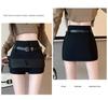 Women's High-Waist Belted Black A-Line Skirt - Sexy Summer Style