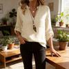 Womens Casual Cotton Linen Blouse With Pockets And Vneck For Summer
