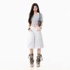 Fashion Summer White Pocket Design Straight Wide Leg Cropped Capri Denim Pants For Women Trendy Versatile Slimming AllMatch Casual Bottoms