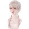 LUPU Men's Wig Lolita Anime Short Cosplay Wigs For Boy Synthetic Trailing Tail Fake False Hair Gray White Heat Resistant Fiber