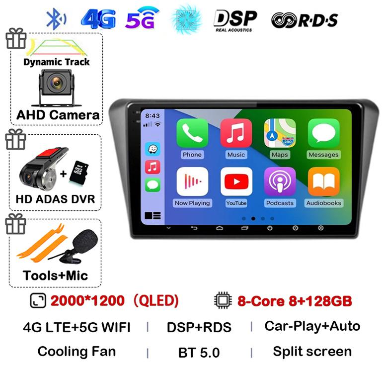 Android 14 Auto Carplay WIFI+4G For Peugeot 408 2014 2015 2016 2017 2018 GPS Car Radio Multimedia Video Player Stereo 360 Camera