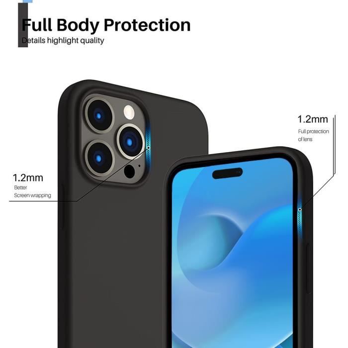 Coque de protection - E.F.CONNECTION - iPhone 14 Pro - Souple - Noir - Silicone TPU