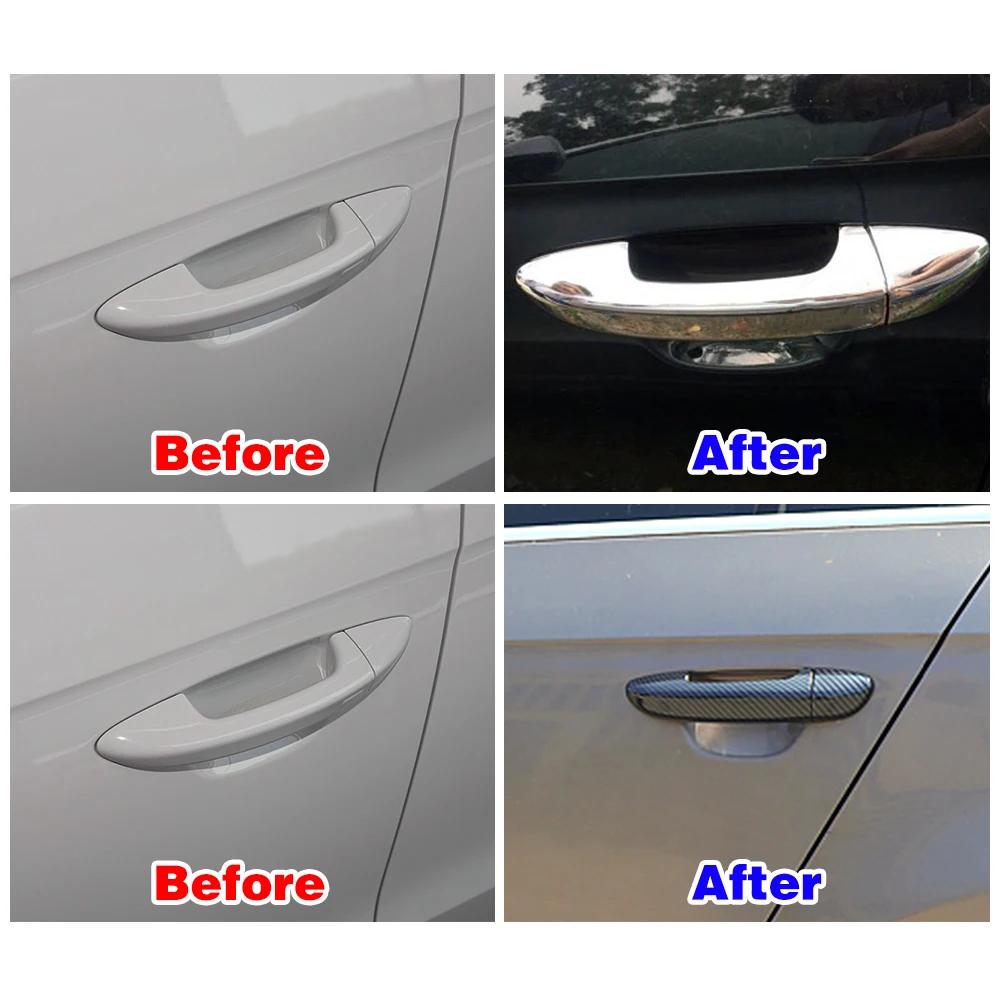 

Для Volkswagen VW Passat B6 B7 2005-2015 углеродное волокно Ремонт Хромированная крышка дверной ручки Накладка Защитная наклейка Стайлинг автомобиля