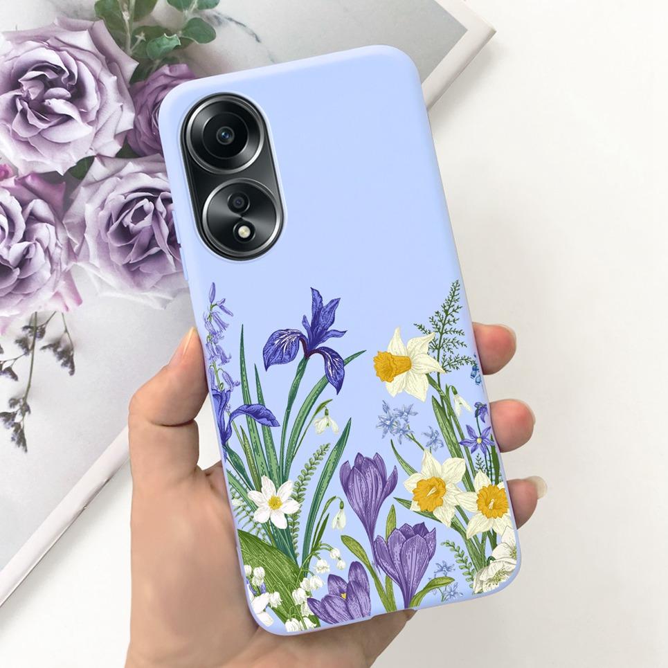 For Oppo A58 4G Back Cover Beauty Flower Girl Fashion Jelly Phone Case For Oppo A58 4G CPH2577 OppoA58 A 58 Coque Etui Soft TPU
