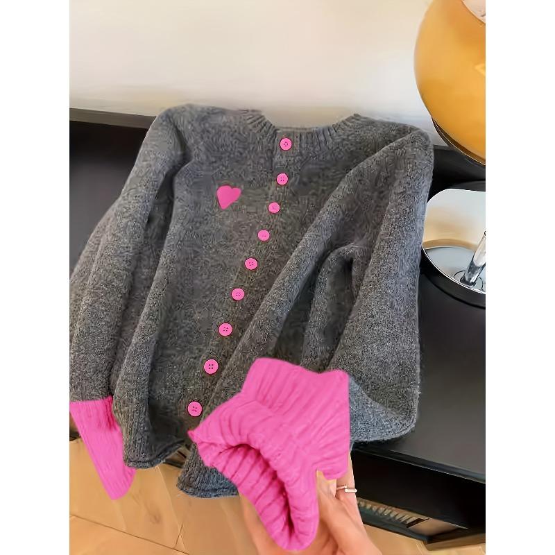 Women'S Elegant Sweater - Soft Sweater with & Grey Color Block, Chic Office To Party Outfit, Fall/Winter Layering Piece for Everyday & Formal Events