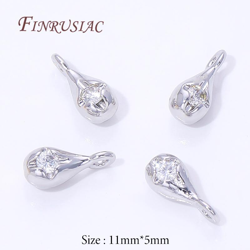 

11x5mm 18K Gold Plated Drop Pendants For Jewelry,Brass with Zircon Charms For Bracelets Making Accessories,DIY Earrings Findings 5 pieces