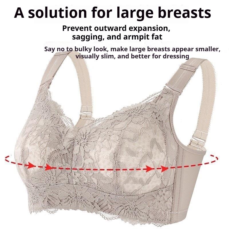 Full‑Coverage Minimizer Bra Anti‑Sag Side‑Fat Collection Lingerie for Large Bust Women