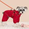 Dog Raincoat with Harness Waterproof Jacket for Small Dogs Adjustable Reflective Dog Rain Overalls Four Legged Raincoat Pet Rain 5