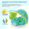 Thickened Double-Layer Baby Swim Ring with Sun Protection - Lie-On Design for Outdoor Use