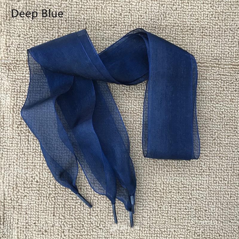 1Pair 110cm Fashion Organza Ribbon Sport Shoes Trainers Bowknot Solid Flat Shoelaces Sport Casual Laces Women Cordones Zapatilla