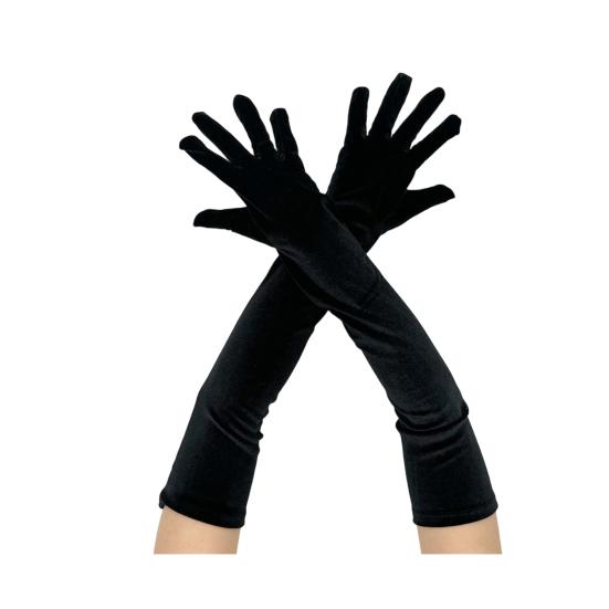 Women Velvet Long Gloves Retro Elbow Length Gloves 1920s Flapper