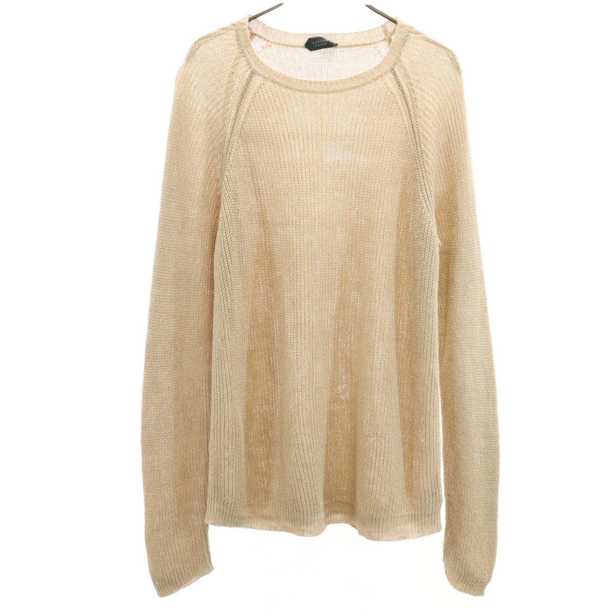 

ZANONE Made in Italy Linen Long sleeve knit 50 beige Men s Used