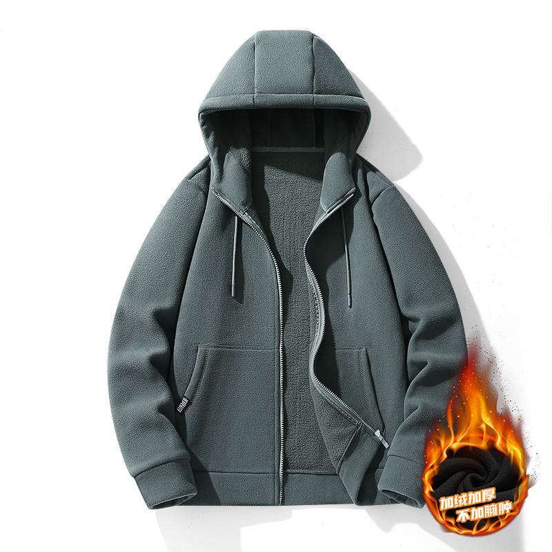 

Jacket, Hooded Fleece Jacket, Cardigan, Outerwear, Fleece-lined and Thickened,Stand Collar Sweater,Cardigan,Casual Fleece Jacket 5XL армія зелений колір