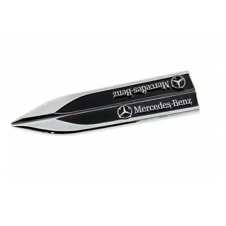 

Hots 2pcs 3D Metal Car Fender Side Wing Emblem Badge Sticker For Mercedes Benz New B/C/E Class A Class C200L GLC GLK New CLA GL