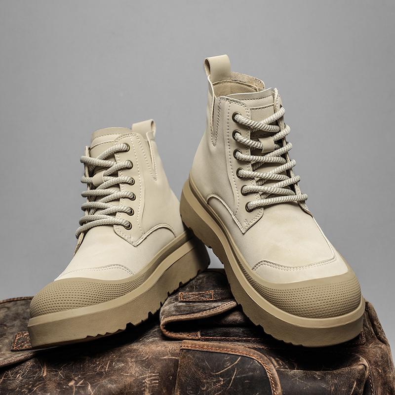 Classic Leather Men Ankle Boots Outdoor Man High Top Shoes Versatile Hiking Boots Leisure Walk Male Casual Botas Motocross Boots