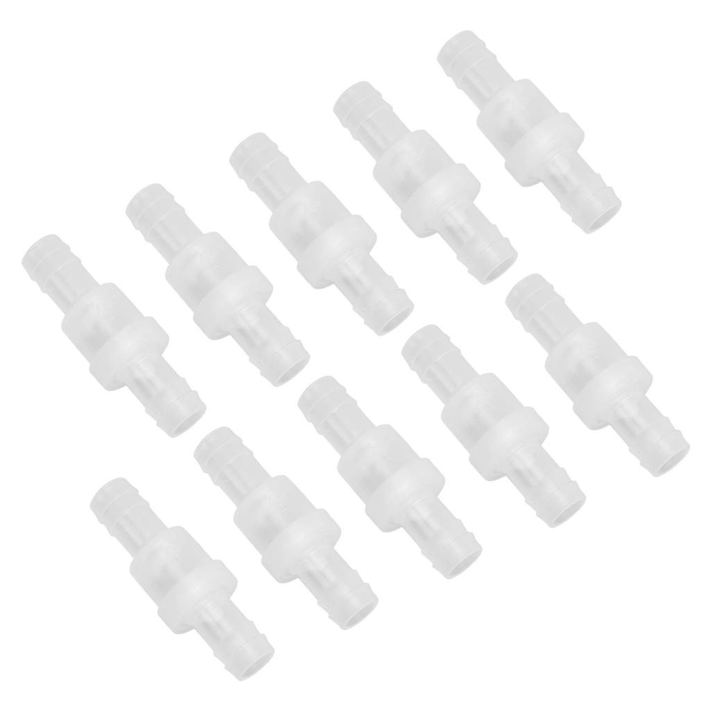 10 Pcs 1 Way Check Valve Translucent Water Stop Hose Check Valve with Spring for Chemical Industry