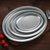 1 ks Japonský Vintage Oválný 304 Nerezový Restauranční Talíř Dezertní Podnos Kuchyňské Nádobí