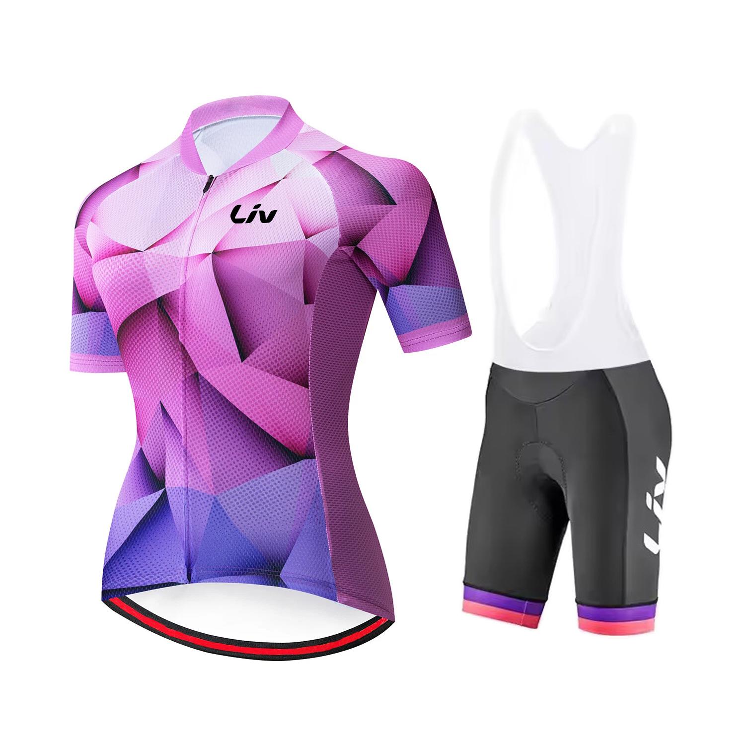 

Suit Set Women Cycling Jersey Short Sleeved Breathable Outdoor Cycling Bib Quick Drying Sports Shirt 2026 Summer Breathable Cycling Suit XS
