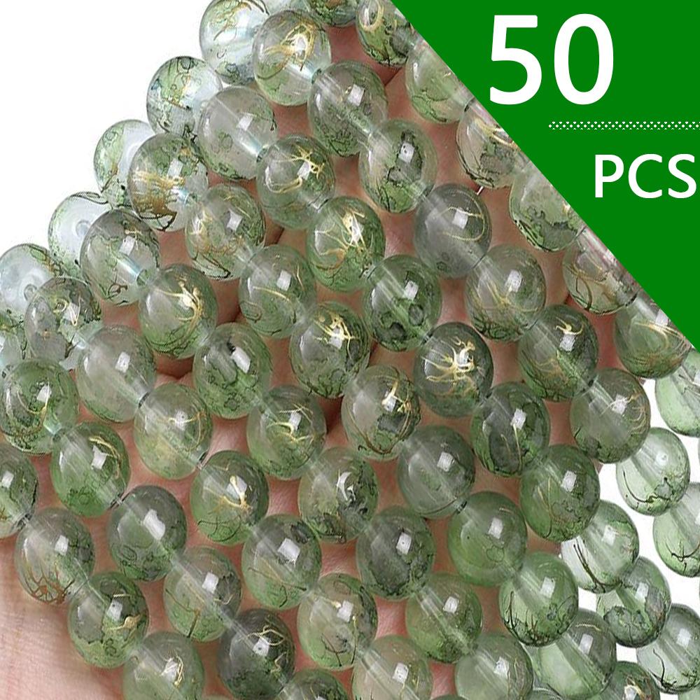 Japońskie i koreańskie rozmazujące się przezroczyste tusze posypywanie złotem szklane koraliki luźne koraliki ręcznie robione diy materiał do koralików akcesoria do bransoletek