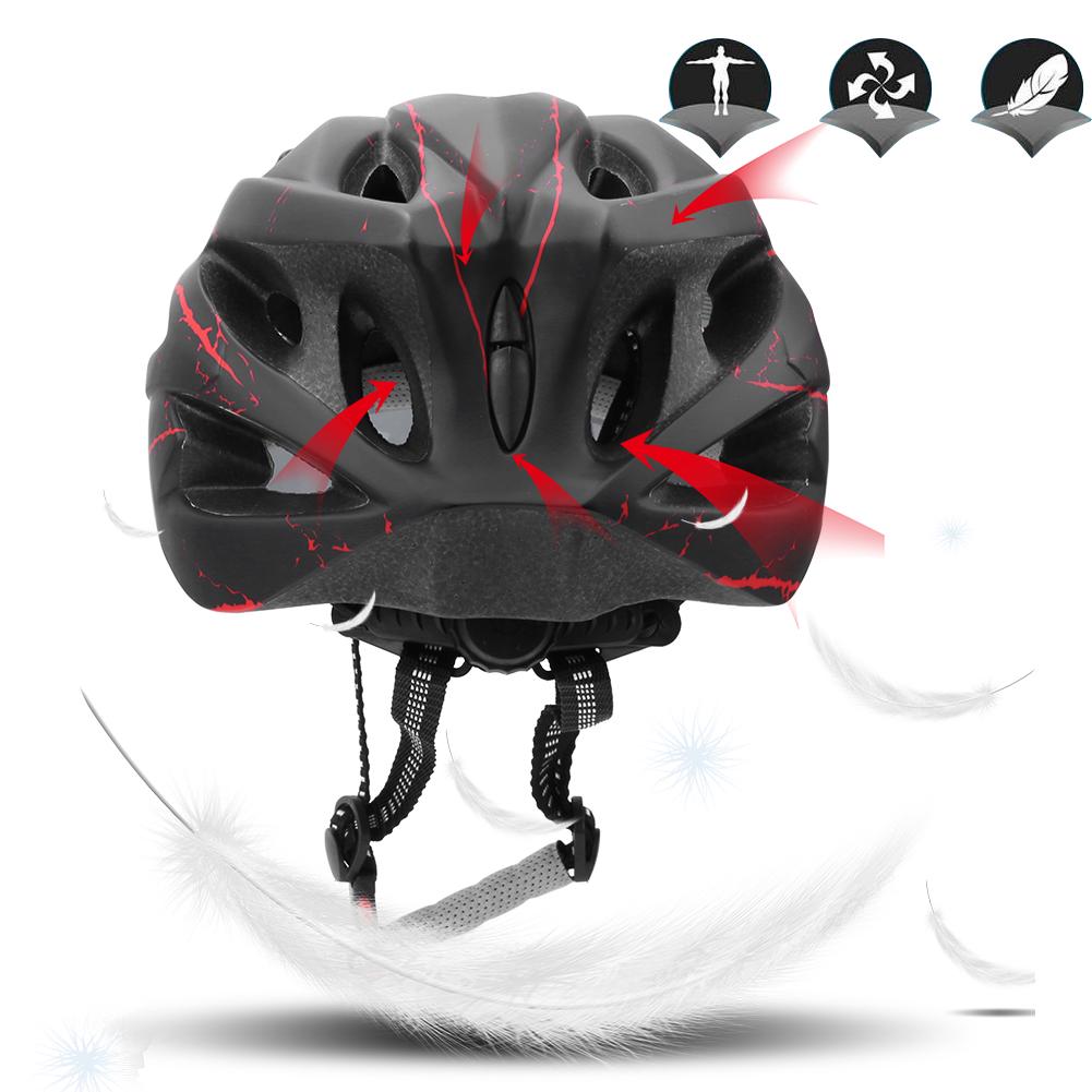 Unisex Schwarz Rot Mountainbike Rennrad Radfahren Sicherheits Kopfschutzhelm mit Brille