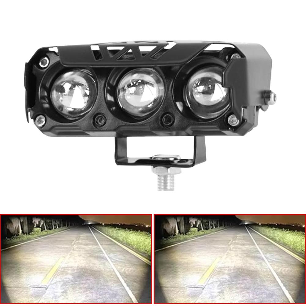 New Motorcycle Three Eye LED Spotlights, Electric Vehicle Modified Headlights, External Spotlights