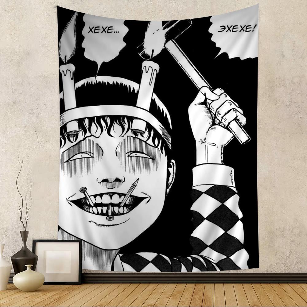 

Japan Anime Junji Ito Cartoon Tapestry Art Science Fiction Room Home Decor Wall Hanging Sheets 50x70cm