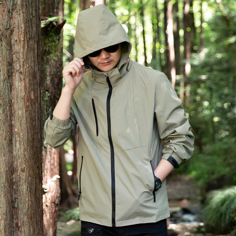 

Повседневная куртка Мужская куртка на весну и осень Водонепроницаемая и ветрозащитная свободная трендовая куртка Куртка Tooling M хаки