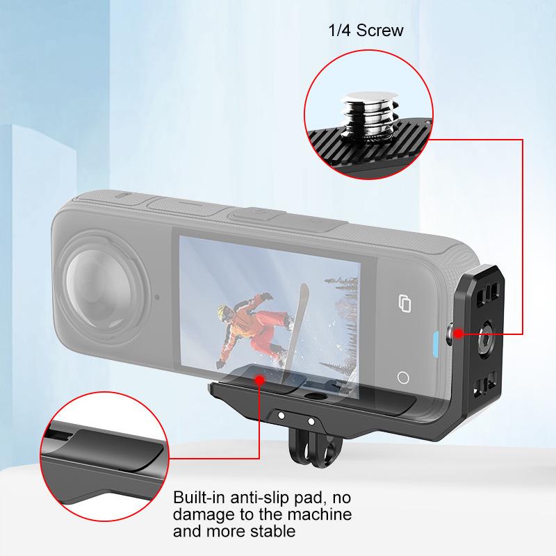 8PULUZ Quick Release Mount for Insta360 X4/X3, Vertical/Horizontal Shooting, Magnetic Extension for Sports Cameras