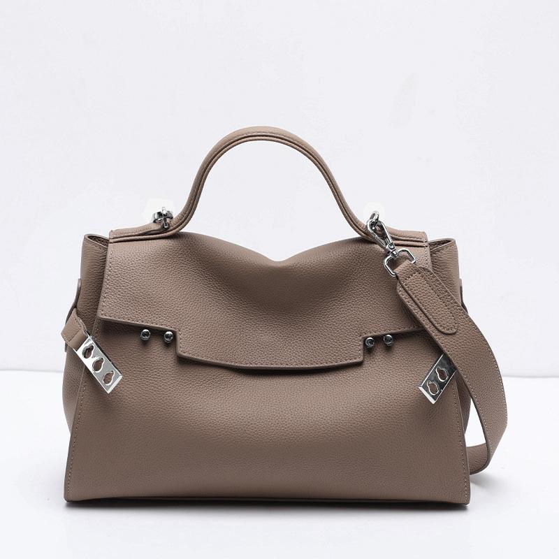 

Сумка из коровьей кожи первого слоя, женская модная сумка, простая кожаная сумка через плечо большой емкости, женская сумка