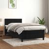 Vidaxl Continental Bed with Mattress, Black, Velvet 90X200 Cm