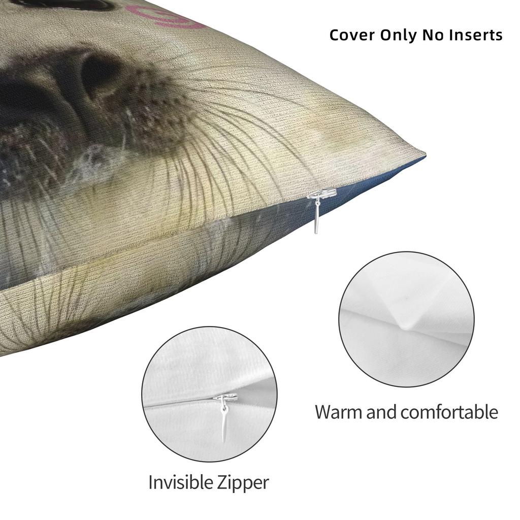 Seal Sea Cute Love Square Pillow Case  Cushion Covers Customized Zippered Decorative Pillowcase for Home 45*45cm