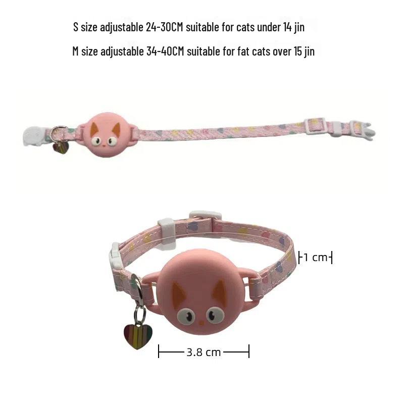 Leuchtender Anti-Würgen Katzen AirTag Halsband mit Silikon Schutzhülle