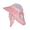 Women's Floral Wide Brim Sunshade Hat with Face & Neck UV Protection - Breathable for Outdoor & Tea Picking Activities