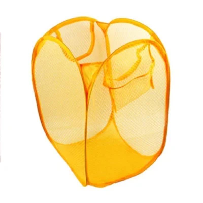 Large Capacity Folding Household Laundry Storage Basket Mesh Dirty Clothes Storage BasketToy Storage Bag Household StorageBucket оранжевый