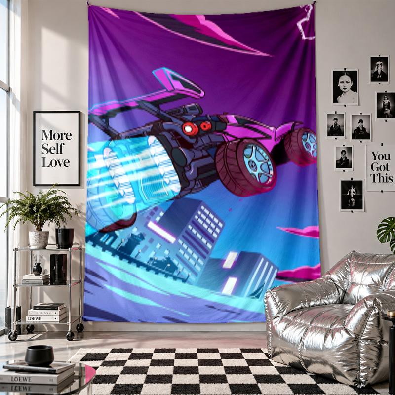 Wall TapestryRocket League Art Hanging Cloth Decorative Background Cover for Room Decoration