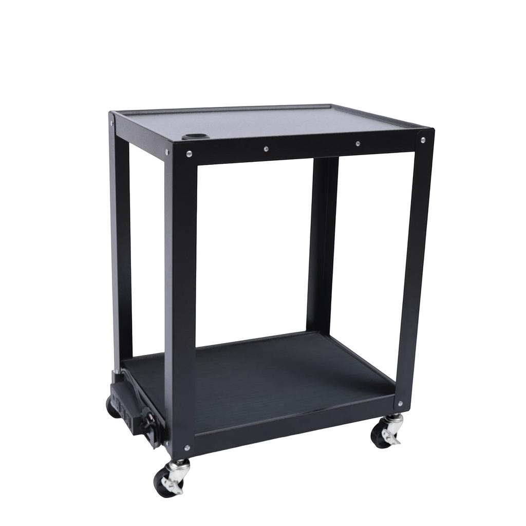 AV Cart, Media Cart with Power Strip, Presentation Cart with 2 Shelves, Duty Av Cart Fit for Offices and Schools Plugboard