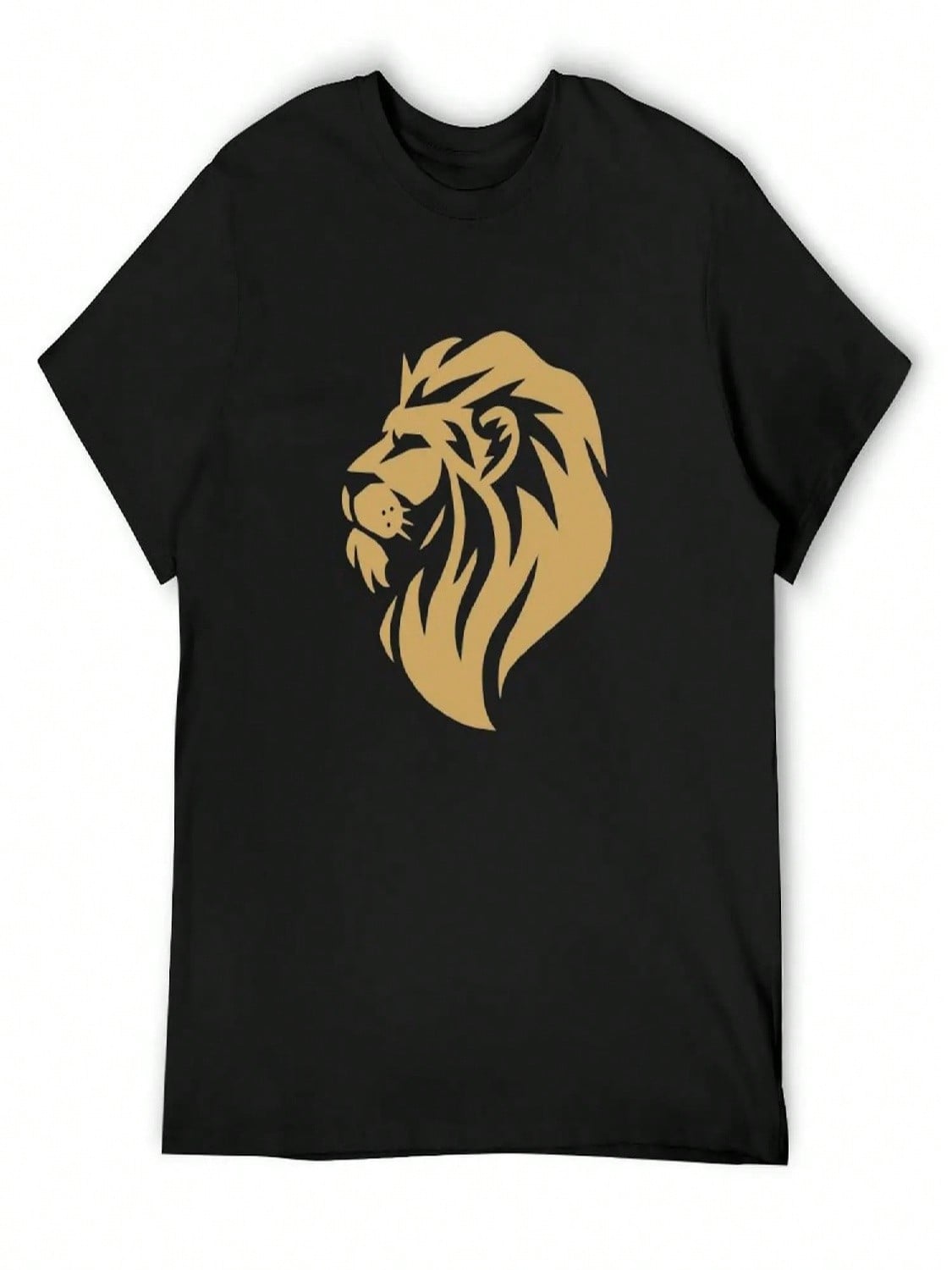 Lion Leo Animal King Golden Graphic Head Design Graphic Art Abstract T-Shirt Funny Meme T-Shirts Blacks T-Shirt unisex S