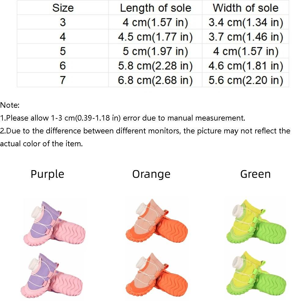 4PCS Anti-Slip Pet Mesh Boots Adjustable Pet Paw Protector Wear-resistant Dog Sneakers Rainy Days