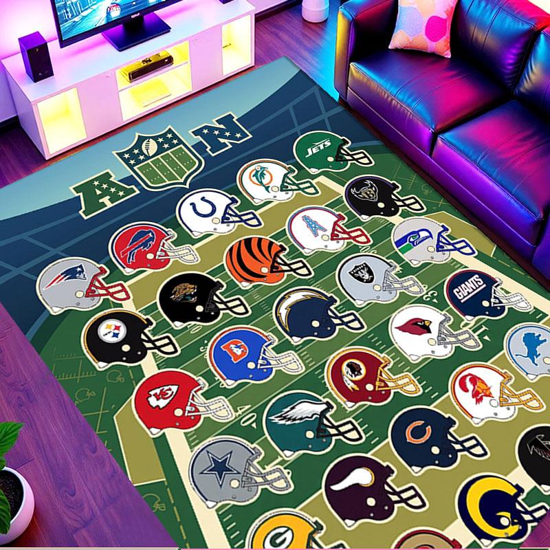 NFL Print Rug, Washable Floor Carpet, For Entryway Dorm Laundry Room Office Study, Home Decor Birthday Christmas Gift