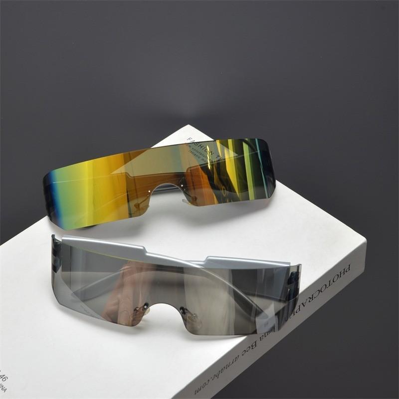 

2 шт. Новые стильные уникальные Y2K солнцезащитные очки Женские Крутые Мужские для вождения Черные Серые Солнцезащитные очки для улицы Популярные UV400