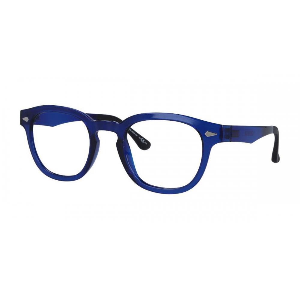 Clip On SqUare Shiny BlUe SmartbUy collectiOn RUsell With Clip On U 0286 004 fashiOn Unisex Eyeglasses