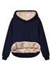 2023 Women's Winter Hooded Lambswool Pocket Sweatshirt Jacket