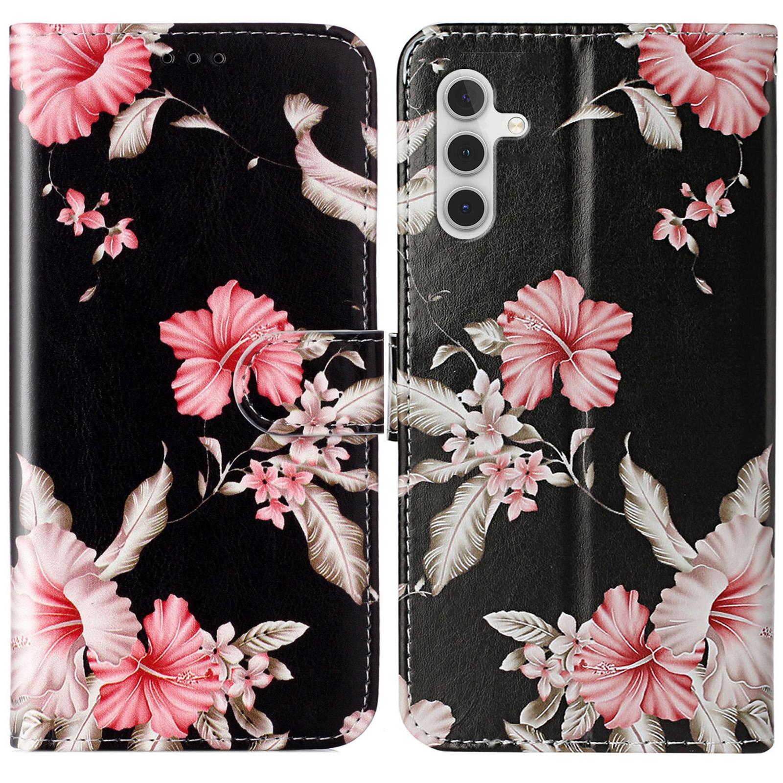

For Samsung Galaxy A56 5G Case Pattern PU Leather Flip Phone Cover Rhododendron